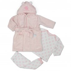 H33582: Baby Cute & Cuddly Plush Dressing Gown & Pyjama Set (3-24 Months)